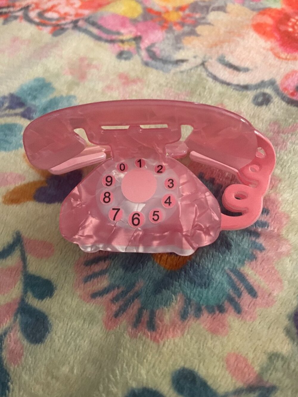 Anthropologie Pink Retro Phone Hair Claw Clip